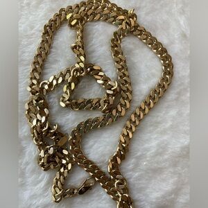 Vintage 14k GP Fancy‎ Link Chain Unisex 30” Long